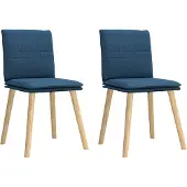 vidaXL Eetkamerstoelen 2 st stof blauw