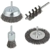 Wolfcraft Ensemble de balai métallique Tige ronde 4 pcs 2133000