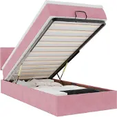vidaXL Bed poef met matras en LED's 80x200 cm fluweel roze