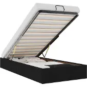 vidaXL Bedframe zonder matras 90x200 cm stof zwart