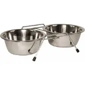 Kerbl Dubbel Voerbak met 2x 900 Ml Rvs Bakjes