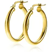 Zinzi zilveren oorringen 14K geel verguld 26x3mm rond ZIO2178G