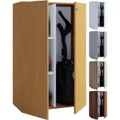 VCM Houten bezemkast | 4 vakken | Huishoudelijke kast | Afmetingen: B. 70 x H. 111 x D. 38 cm | 2 draaideuren – Lona L