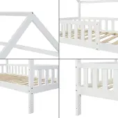 En.casa Kinderbed Ydre huisbed met bedbodem 90x200 cm wit []