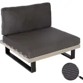 MCW Loungestoel -H54, tuinstoel, gesponnen polyaciahout MVG-gecertificeerd aluminium ~ grijs, donkergrijze bekleding