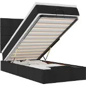 vidaXL Ottoman bed met matras en LED's 90x190cm stof zwart