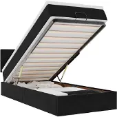 vidaXL Ottoman bed met matras 90x190cm fluweel zwart