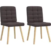 vidaXL Eetkamerstoelen 2 st stof donkerbruin