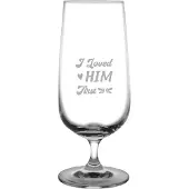 Fusion Gegraveerde Bierglas op voet 41cl I loved him first
