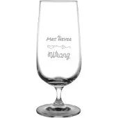 Fusion Gegraveerde Bierglas op voet 41cl Mrs. Never wrong