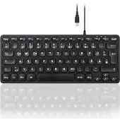 Perixx PERIBOARD-432B NL, minitoetsenbord, USB bedraad, zwart (NL, Bedraad), Toetsenbord