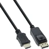 InLine DisplayPort-naar-HDMI-convertorkabel, 2 m