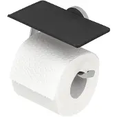 Tiger Toiletrolhouder noon met planchet zwart chroom