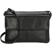 Hide & Stitches Porto Schoudertas - 100% Leer - Zwart