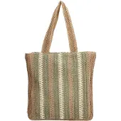 PE Florence Natural Life Shopper Stripe olijf groen damestas