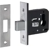 Nemef 4328 Veiligheidsbijzetslot | SKG** | DM60mm | voorplaat RVS siervoorplaat 29x110mm rechthoekig | DR 1+2+3+4 - 9432817600