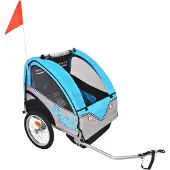 vidaXL Fietstrailer 30 kg grijs en blauw