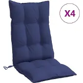 vidaXL Stoelkussens 4 st hoge rug oxford stof marineblauw