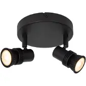 Lucide KIANTI - Plafondspot - Ø 15 cm - 2xGU10 - Zwart