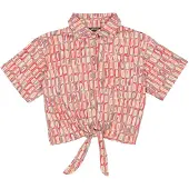 Quapi blouse beige Meisjes Katoen Klassieke kraag All over print - maat 104