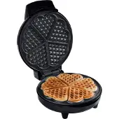 Bestron Wafelijzer - AWM700S - 700W - 5 hartvormige wafels - Anti aanbaklaag - Zilver/Zwart - 5 jaar garantie