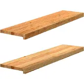 vidaXL Vensterbanken 2 st 100x25x2 cm massief eikenhout lichtbruin