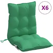 vidaXL Stoelkussens 6 st lage rug oxford stof groen