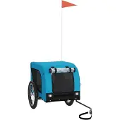 vidaXL Hondenfietstrailer oxford stof en ijzer blauw en zwart