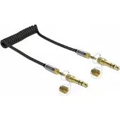 DeLOCK 3,5mm Jack spiraalkabel met schroefbare 6,35mm Jack adapters | 1 meter