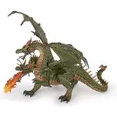 Papo Zweiköpfiger grüner Drache - L: 23 cm - - One Size - Spielzeugfiguren