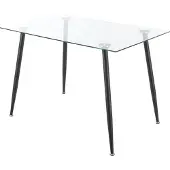 En.casa Glazen tafel Hyrynsalmi 75x110x70 cm zwart en transparant