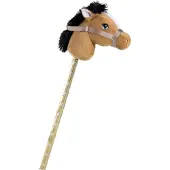 Heunec Pluche stokpaardje bruin 70 cm - Hobbelpaarden