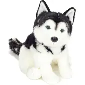 Teddy HERMANN® Knuffeldier hond Husky - zachte pluche - premium kwaliteit knuffels - grijs/wit - 30 cm