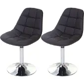 Mendler Set van 2 eetkamerstoelen -A60, draaistoel, chroom ~ kunstleer bruin