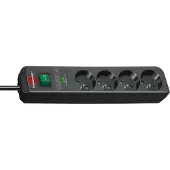 Brennenstuhl Eco-Line 13.500A stekkerdoos met overspanningsbeveiliging 4-voudig antraciet 1,5m H05VV-F 3G1,5 *FR*