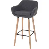 MCW Barkruk Malmö T381, barkruk counterkruk MVG-gecertificeerd ~ textiel, grijs
