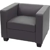 MCW Lille-loungestoel ~ kunstleer, donkergrijs