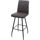 MCW Barkruk -H72, barkruk tegenkruk, voetensteun staal stof/textiel ~ grijsbruin