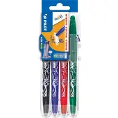Pilot Pen FriXion - Rollerbal Pennenset - Zwart Blauw Groen Rood - 4 stuks