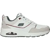 SKECHERS Sneakers laag 'Uno - Retro One' greige / groen / donkerrood / wit