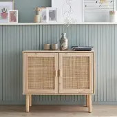Sweeek Dressoir met 2 deuren rotan en houteffect 80cm Naturel