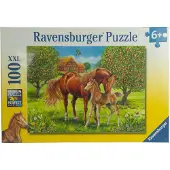 Ravensburger Paarden in de wei - Puzzel van 100 stukjes