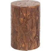 Beliani DAWSON - Bijzettafel - Donkere houtkleur - Teakhout