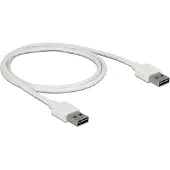 DeLOCK Easy-USB-A naar Easy-USB-A kabel - USB2.0 - tot 2A / wit - 1 meter