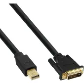 InLine Mini DisplayPort naar DVI converter kabel, zwart, 1,5m