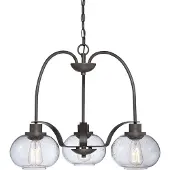 QUOIZEL LED Kroonluchter | 3X E27 Max 60W | Dimbaar | Old Bronze