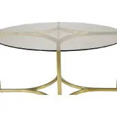 Venture Home Kivik salontafel Ø90 cm glas rookkleurig.