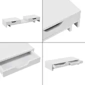 En.casa Monitorstandaard verhoger Marttila 60x22x11 cm wit