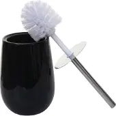 MCW 5-delige badkamerset -C72, WC-set badkameraccessoires, keramiek ~ zwart