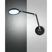 FABAS LUCE LED-wandlamp Regina, dimbaar, zwart, Slaapkamer, metaal, Modern, LED wandlamp
